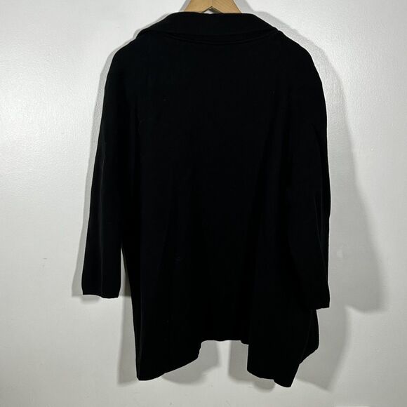 Quince Sweater Jacket Size 2x Black Open Front Pockets Knit Women Basic Piece - Picture 5 of 5